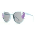 thumbnail image 2 of Girls Plastic Unicorn Charm Thin Plastic Round Horn Rim Sunglasses Blue, 2 of 4