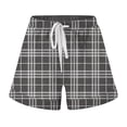 thumbnail image 4 of Womens Shorts Summer Plaid Print Elastic Waist Drawstrings Lightweight Beach Shorts With Pockets, 4 of 4