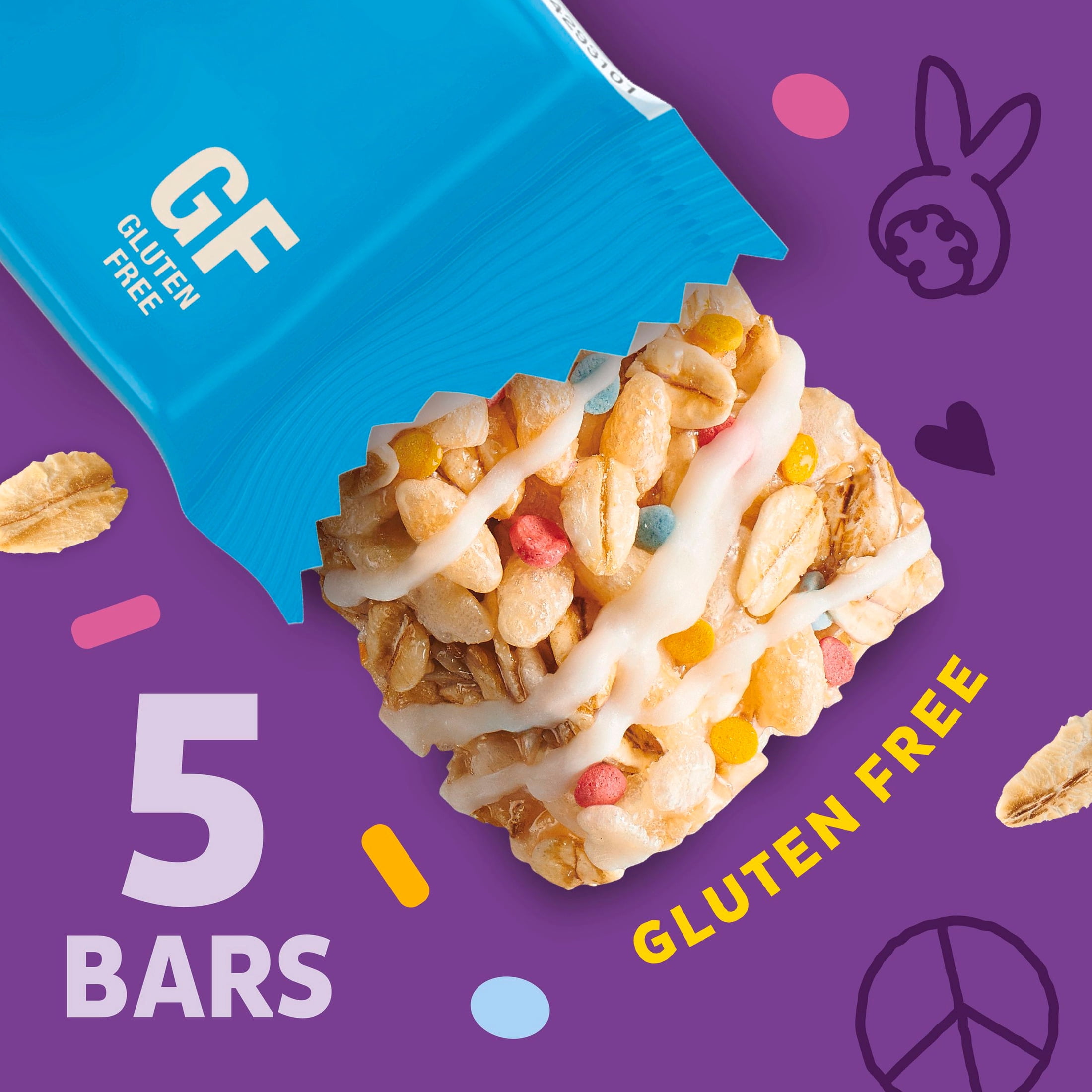 (3 pack) Annie's Gluten Free Chewy Granola Bars, Birthday Cake, 5 Bars, 4.9 oz