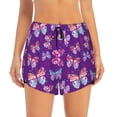thumbnail image 2 of Cauagu Bright Butterflies Print Women's 2 in 1 Running Shorts Athletic Workout Gym Yoga Shorts Running Shorts for Women-XX-Large, 2 of 7