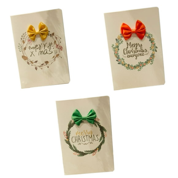 Xingzhi Cartes 3D Faites à la Main Impression de Fleurs de Noël Vintage Nœud Cartes de Vœux Nouvel An Cadeaux d'Anniversaire Cartes Postales