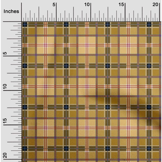 oneOone Cotton Cambric Fabric Tartan Check Print Sewing Fabric BTY 56 Inch Wide
