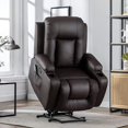 thumbnail image 5 of Vicluke Power Lift Recliner Chair with Massage and Heat for Elderly, PU Leather Electric Recliner Sofa with Side Pocket, Cup Holders and USB Port for Living Room( Brown ), 5 of 9