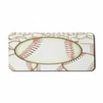 thumbnail image 1 of Baseball Computer Mouse Pad, Pattern of Baseball Balls Background Home Run Rules of the Game Success Score Print, Rectangle Non-Slip Rubber Mousepad X-Large, 35" x 15", Cream Red, by Ambesonne, 1 of 2