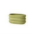 thumbnail image 1 of Maceta de cerámica for verduras y orquídeas, con bandeja, color verde suculento, for oficina, perforada, grande, 1 of 10