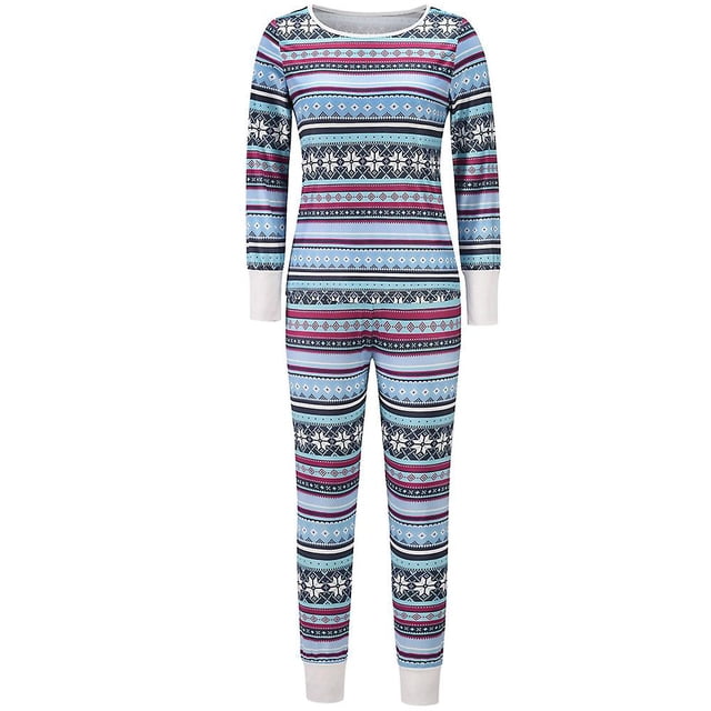 Ensemble de Pyjamas de Noël pour Femmes, Hauts à Col Rond Imprimés de Noël, Pantalons, Vêtements de Nuit, Tenue de Nuit, Pjs