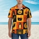 thumbnail image 2 of Balery Halloween Banner Symbols Camisas hawaianas de manga corta para hombre, camisas playeras de corte holgado, camisas de vacaciones con botones,Large, 2 of 7