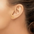 thumbnail image 4 of 14k Yellow Gold Hollow Post Sparkle Cut and Satin Puffed Love Heart Earrings Measures 4x5mm - Earring for Women, 4 of 5