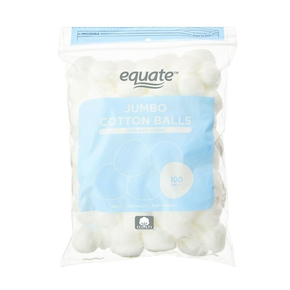 Equate Jumbo Cotton Balls, 100 Count
