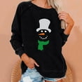 thumbnail image 2 of Fall Sweatshirts for Women Christmas Snowman Print Top Long Sleeve Round Neck Sweatshirt Cute Graphic Sweatshirts Women Sweaters Cheap, 2 of 5