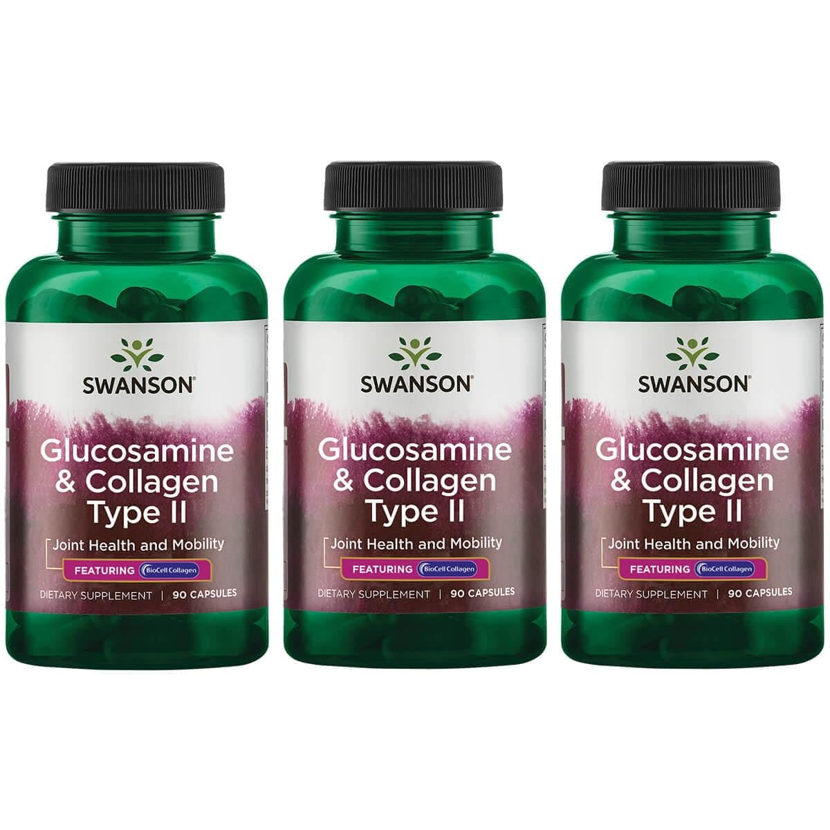 Swanson Glucosamine & Collagen Type Ii Featuring Biocell Collagen 3 Pack