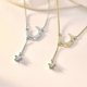 thumbnail image 4 of Collar de plata de ley S925 con forma de luna y estrella, estilo femenino, con borlas huecas, color oro amarillo, 4 of 4