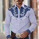 thumbnail image 5 of Camisa de hombre estilo occidental retro con estampado floral, informal, para exteriores, calle, uso diario, primavera y verano, con solapa, manga larga, tallas S-5XL, camisa de tela elástica, 5 of 5