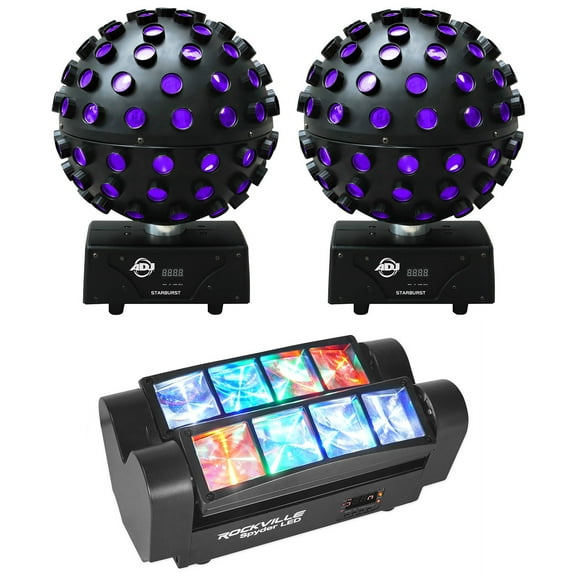 (2) American DJ ADJ Starburst Sphere Shooting Beam Lighting Effects SPYDER LED