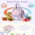 thumbnail image 6 of Treamon Insulated Lunch Bag with Water Bottle Holder Shoulder Strap, Kids Lunch Bag for Back to School, Lunch Bags for Women (Purple), 6 of 6