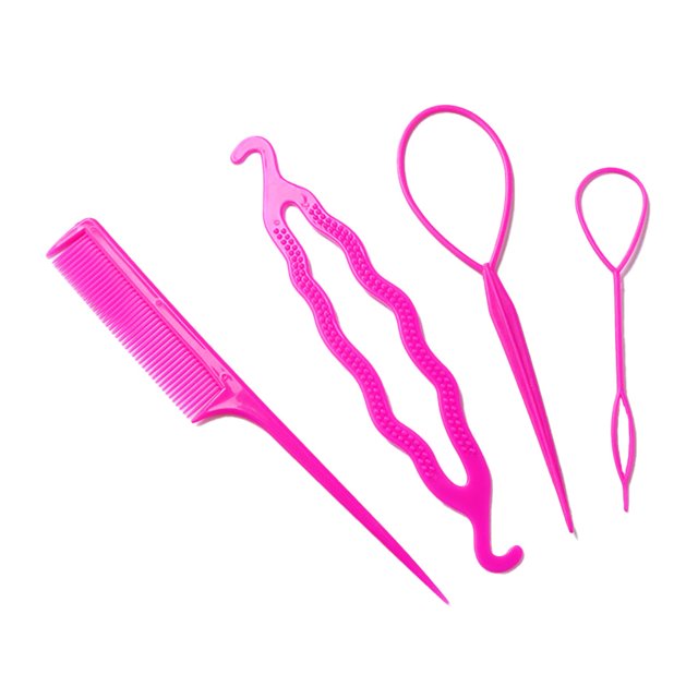 Sonducket Herramienta de cola de caballo para el cabello, accesorio de peinado elástico duradero, buen estilo de cola de bucle, decoraciones de peinado, Accesorio para el cabello montó rojo Sonducket AP009420-05