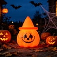 thumbnail image 2 of KOYPTL Light Up Pumpkin Lantern Halloween Decoration,Pre-Lit LED Small Indoor Outdoor Ornaments,Battery Operated Tabletop Jack O Glowing Night Lamp for Garden,Patio,Front Door Holiday Halloween Decor, 2 of 7