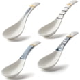 thumbnail image 1 of Soup Spoons Set of 4 Japanese Ramen Soup Spoons Porcelain Ch, 1 of 5