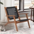 thumbnail image 5 of JOIVI Patio Chairs Set of 2, Modern Accent Chair Set with Rope Woven Backrest, Natural Acacia Wood Outdoor Chairs for Garden, Porch, Deck, Black, 5 of 8
