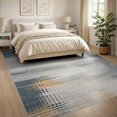 thumbnail image 3 of ODIKA 8'x10' Washable Area Rug Table Abstract Geometric Grid Distressed Farmhouse Brushstroke for King Size Bedroom Under Bed, Master Suite, Non-Shedding, Easy Care, 3 of 7