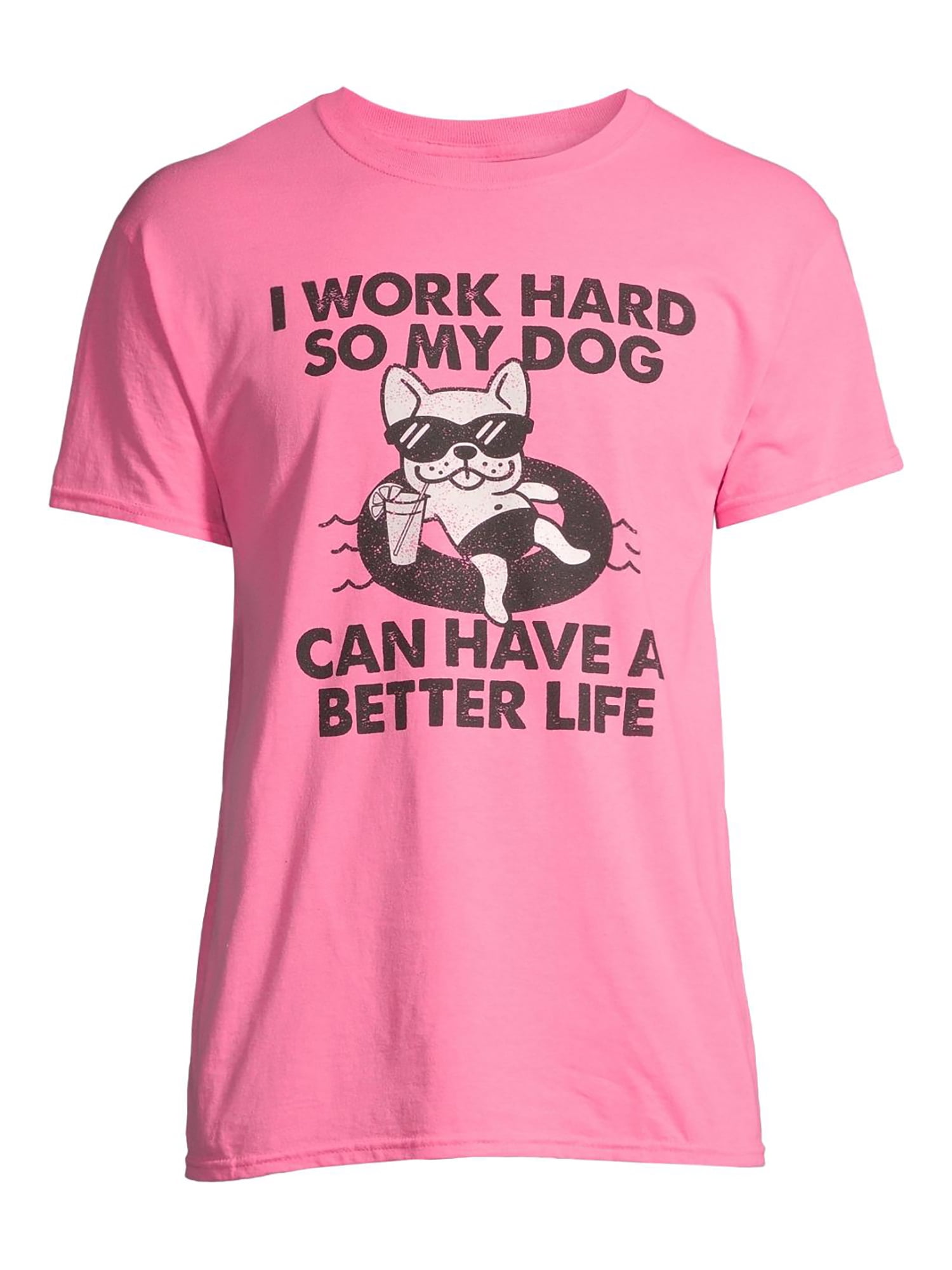 ODM Art Men's and Big Men's Work For My Dog Graphic T-Shirt