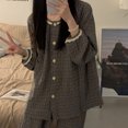 thumbnail image 2 of Pijamas grises de manga larga para mujer, conjunto de ropa de estar por CASA DE conejito, estilo princesa dulce, Otoño, 2024, 2 of 5