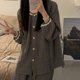 thumbnail image 2 of Pijamas grises de manga larga para mujer, conjunto de ropa de estar por CASA DE conejito, estilo princesa dulce, Otoño, 2024, 2 of 5