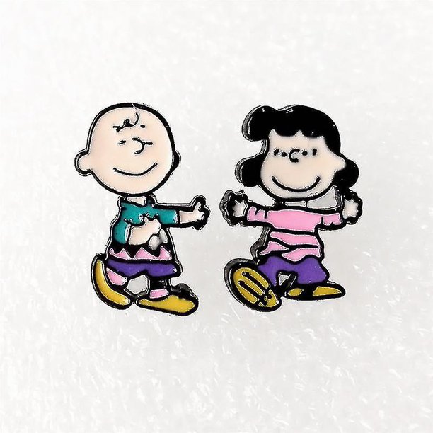 Pendientes con pasador de dibujos animados de Snoopy Charlie para mujer y niña, joyería minimalista, Piercing para oreja, esmalte de gota de amor coreano, estética, vida diaria