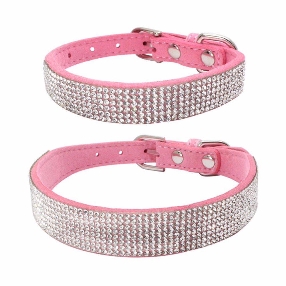 Bling Dog Collar Sparkly Rhinestone Studded Small Medium Dog Adjustable ...