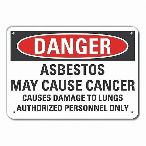 Lyle Asbestos Danger Sign,10inx14in,Aluminum LCU4-0695-NA_14X10