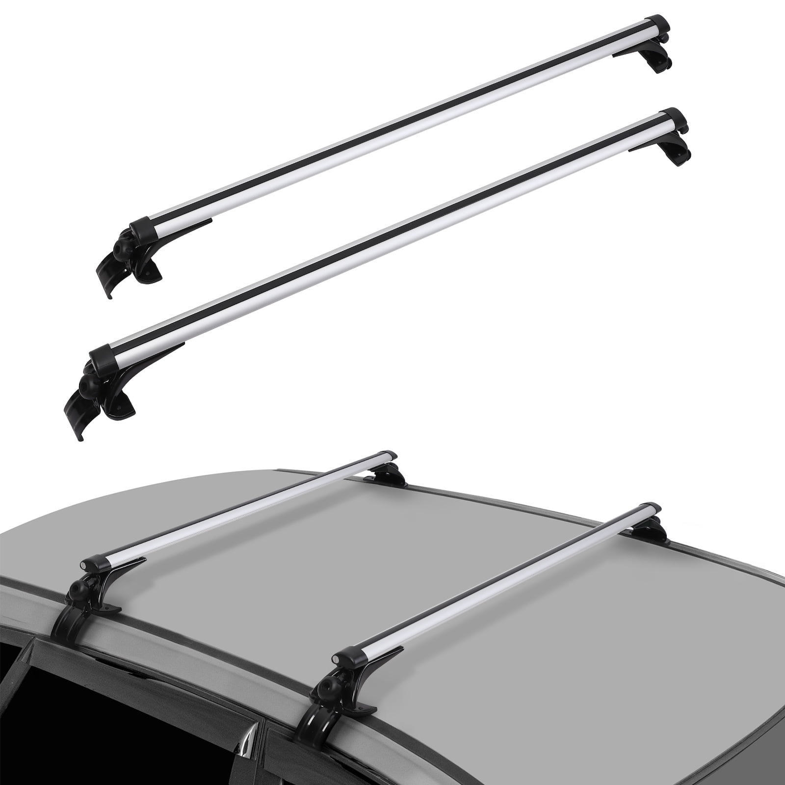   Basics 2-Piece Cross Rail Roof Rack, 56 inches, Black :  Automotive