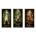 thumbnail image 2 of Designart "Verdant Onyx Dharma Craft Buddha s Awakening" Buddhism Framed Wall Art Set Of 3 - Green Buddhism Frame Canvas Set For Living Room Decor, 2 of 7