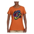 thumbnail image 2 of Colorful Sneakers Chucks Streetwear Womens Graphic T-Shirt, Orange, Small, 2 of 3
