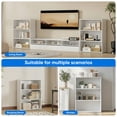 thumbnail image 3 of EDX 3 Tier Bookcase Storage, 40 Inch Large Tall Floor Standing Open Bookshelf for Home Office, Living Room, and Bedroom, White, 3 of 6