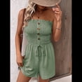 thumbnail image 4 of Mono Corto Estampado Sin Tirantes para Mujer, Mono de Playa de una Pieza. Verde XL, 4 of 9