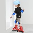 thumbnail image 4 of Halloween Sale Clearance Skating Safety Kit Boys and Girls Helmet Elbow Guards Kneecaps 3-in-1 Set for Skating Biking Breathable Easy to Wear(Blue), 4 of 5