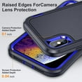 thumbnail image 3 of JTCASES for IPhone XR Case, Shockproof Anti-drop PC Frame Anti-slip Strip Silicone Back Shell Rugged Anti-scratch for IPhone XR (6.1" 2018) - Black+Blue, 3 of 8