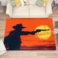 thumbnail image 2 of 2x3 Rug, Cowboy Door Mat, Western Sunset Rug, Wild West Burnt Orange Rugs for Entryway, Washable & Non Slip & Soft Low Pile Small Carpet, Indoor Doormat, Cowboy Home Decor & Gifts, 2 of 7