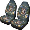 thumbnail image 2 of Xoenoiee Owl Flowers Leaf Print Car Seat Cover High Back Design Bucket Seat Universal Auto Seat Covers for Cars Trucks SUV Vans Car Seat Cover, Soft Material, 2 of 6
