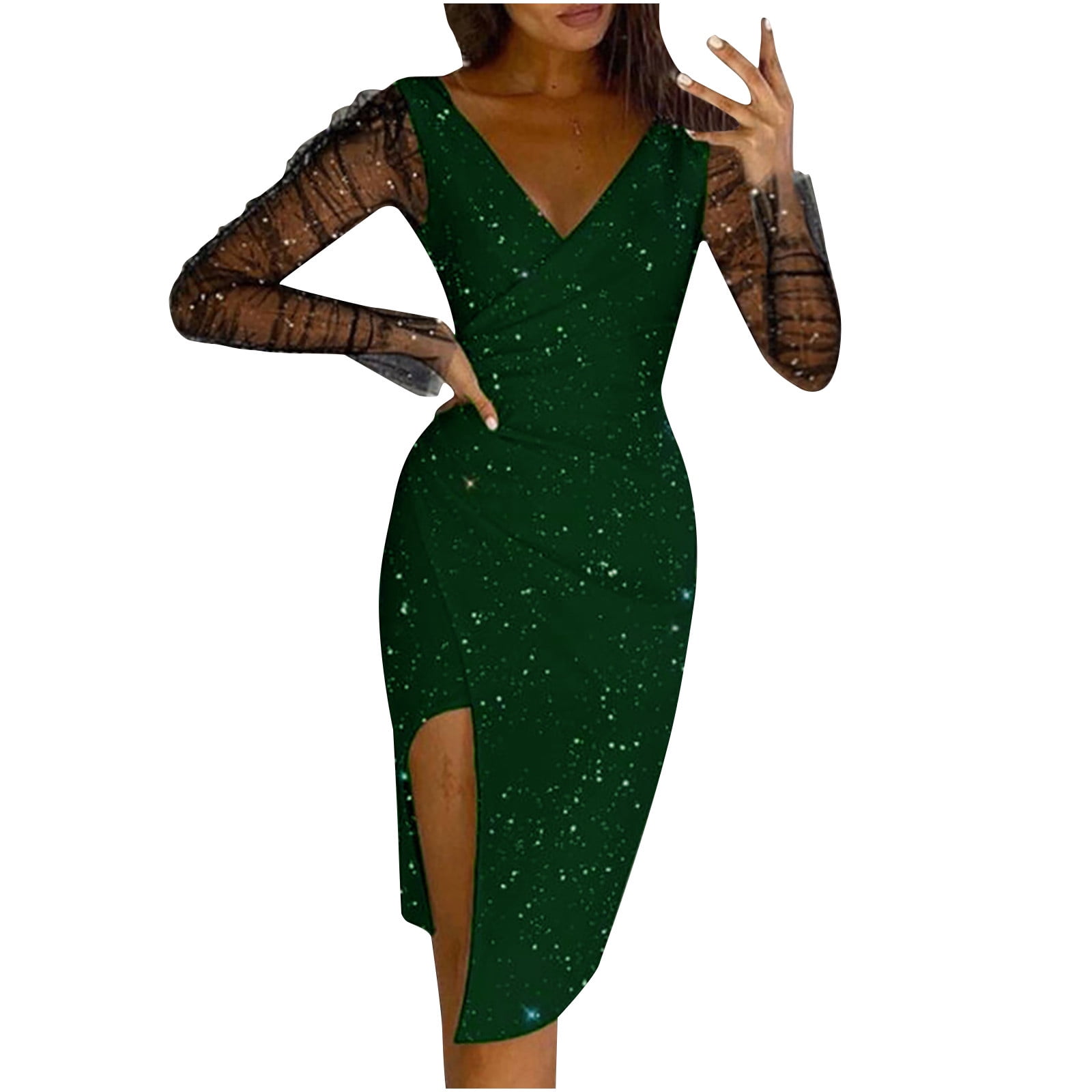 Sexy Solid Patchwork Hot Drill V Neck Irregular Dress Dresses(4 Colors) Sexy Solid Patchwork Hot Drill V Neck Irregular Dress Dresses(4 Colors)
