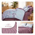 thumbnail image 3 of Flymme Boho Comforter Sets Queen Size,7 Pieces Purple Bed in a Bag Bohemian Floral Medallions Pattern,Soft Microfiber Complete Bedding Sets for All Season, 3 of 8