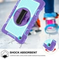 thumbnail image 6 of Dteck Samsung Galaxy Tab A7 Lite Case 8.7" w/ Screen Protector, 360 Rotating Hand Strap Stand Heavy Duty Shockproof Rugged Case w/ Shoulder Strap for Galaxy Tab A7 Lite SM-T220/T225/T227,Purple + Mint, 6 of 6