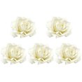thumbnail image 1 of EeaseMX 5 broches de flores de tela de 10 cm para novia, con forma de rosa realista, para el pelo, para vestido de boda (beige), 1 of 7