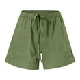 thumbnail image 4 of Sevevn Womens Plus Size Comfy Drawstring Casual Elastic Waist Pocket Loose Shorts Pants Army Green XXL Family Gifts, 4 of 7