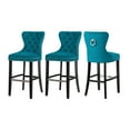 thumbnail image 5 of Costaelm Hank 29" Tufted Velvet Bar Stool Black (Set of 3), Velvet Teal, 5 of 11