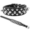 thumbnail image 1 of Pet Adjustable PU Leather Studded Spiked Buckle Cat Puppy Dog Collar Rivet Strap, 1 of 8