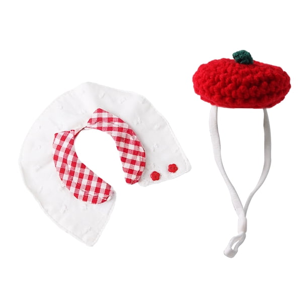 1 juego de ropa para hámster, gorro de punto con correa ajustable, top de ganchillo, hámster, conejillo de indias, animales pequeños, accesorios de disfraz, suministros para mascotas