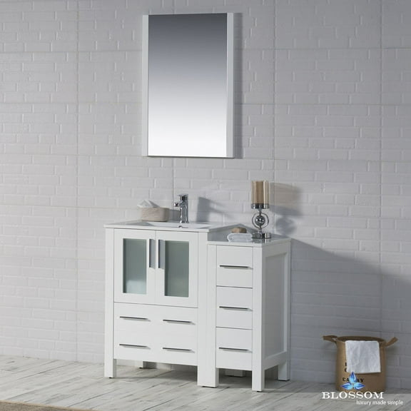 Sydney 36" w/ Side Cabinet (Glossy White)
