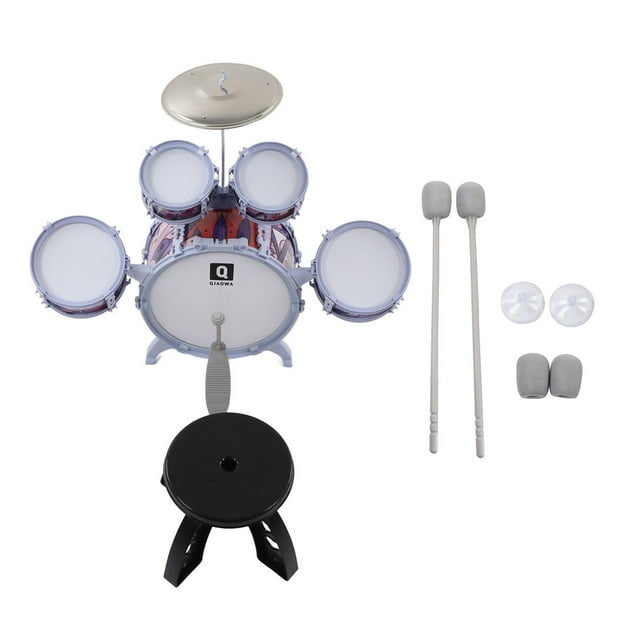 Ensemble de Batterie pour Enfants, Ensemble de Batterie Jazz Haute Résistance Surfaces Résonantes pour Apprentissage Musical