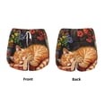 thumbnail image 5 of Lsque Sleeping Cat Flowers Printed Women's Running Shorts with Liner Pockets,Elastic Quick Dry Workout Athletic Gym Yoga Shorts,Womens High Waist Shorts-XX-Large, 5 of 9